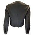 Load image into Gallery viewer, Shari's Place Graphite Cropped Round Neck Full Zip Leather Jacket

