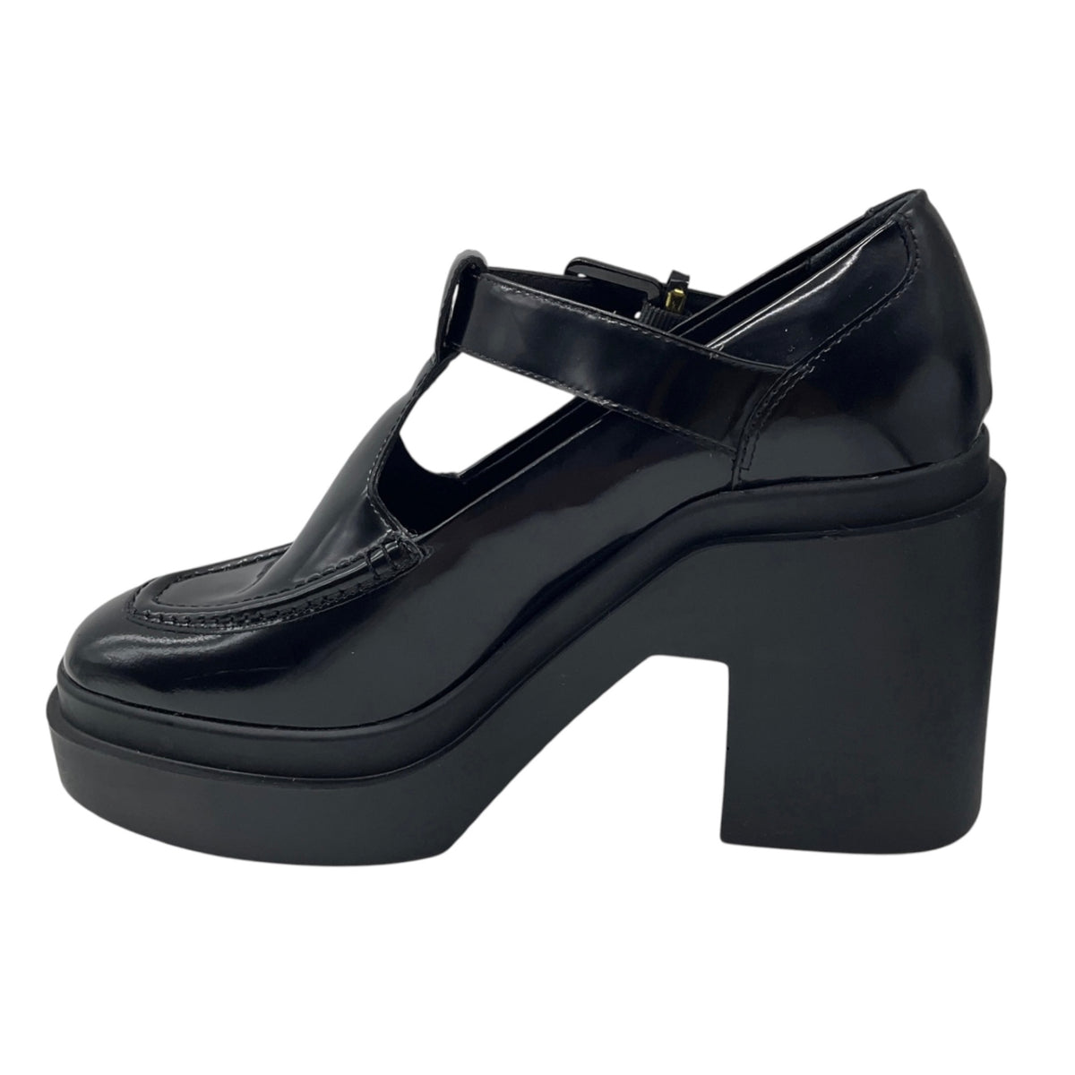 Robert Clergerie Black Shiny Leather Chunky Platform Oxford Heels