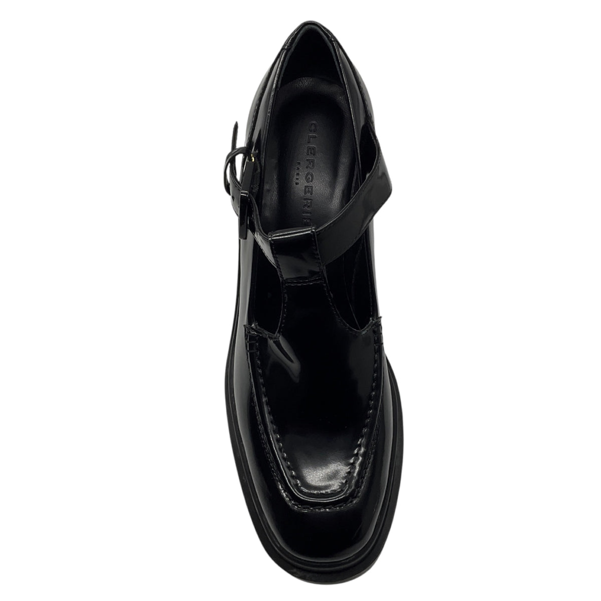 Robert Clergerie Black Shiny Leather Chunky Platform Oxford Heels