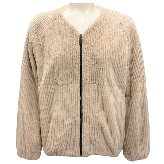 Fleurette Vague Rabbit Fur Full Zip Jacket