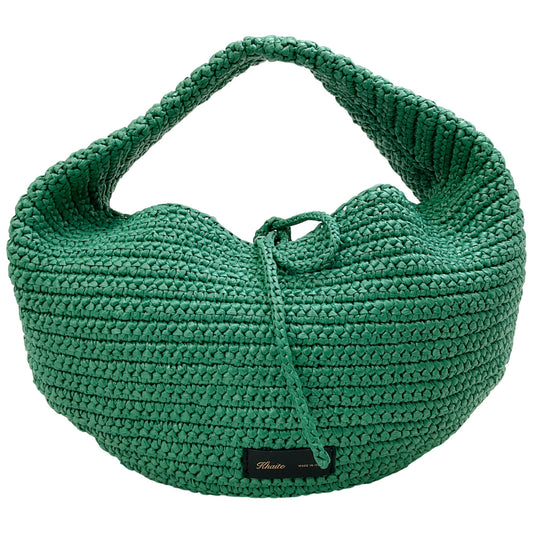 Khaite Green Raffia Medium Olivia Hobo Bag
