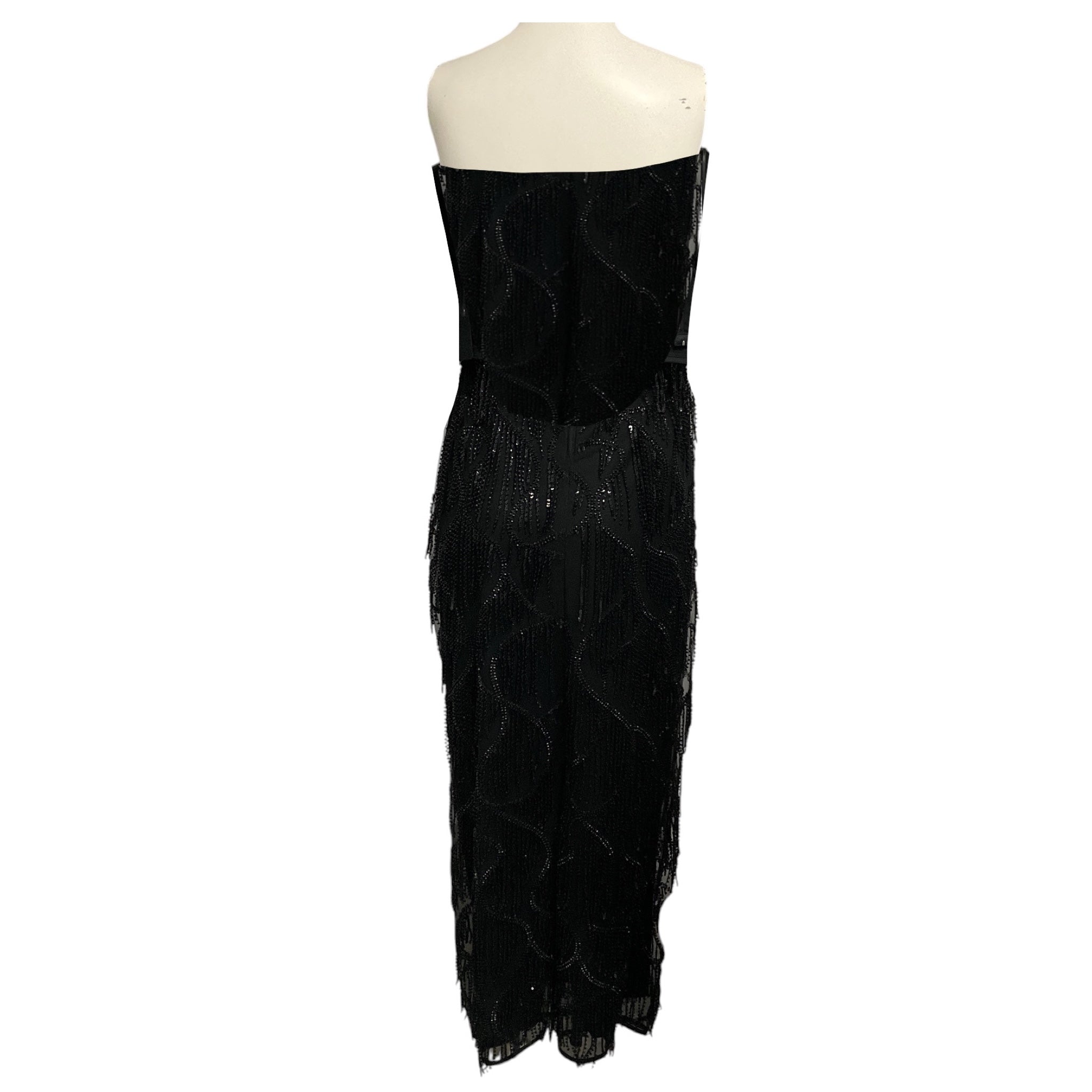 Rotate by Birger Christensen Black Sequin Midi Tube Dress