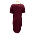 Load image into Gallery viewer, Hugo Boss Dark Red Domandia Textured Stretch Wool V-Neck Sheath Dress
