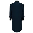 Load image into Gallery viewer, Versace Navy Blue / Black Long Sleeved Button Front Shirtdress Midi Dress with Medusa Button
