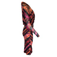 Load image into Gallery viewer, Fuzzi Black / Fuchsia Multi Floral Printed Mesh and Satin Midi Dress
