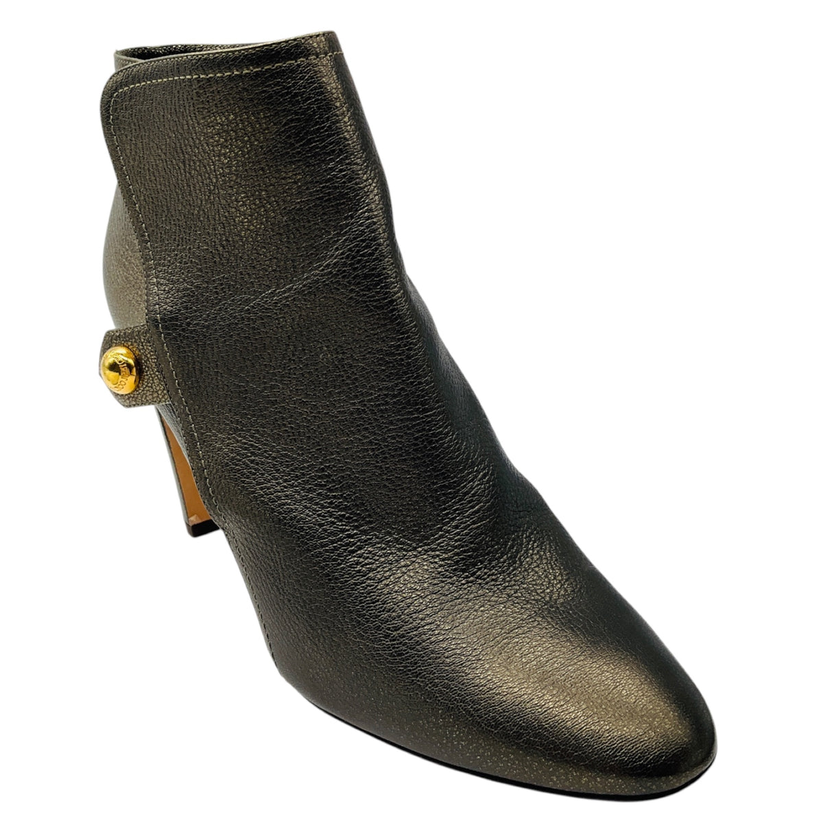Jimmy Choo Bronze Metallic Grained Leather Ankle Booties