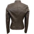 Load image into Gallery viewer, Peserico Brown Leather Moto Jacket
