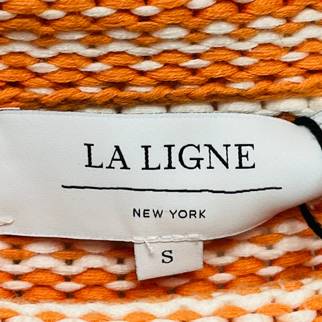 La Ligne Apricot Orange / Cream Fine Stripe Mini Marina Sweater