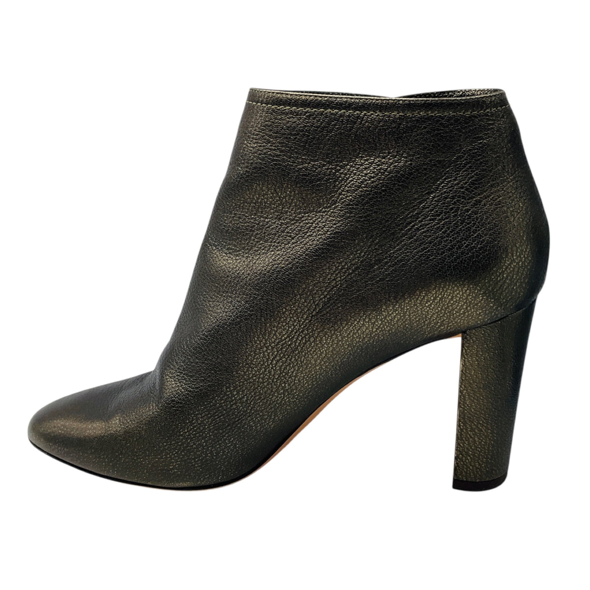 Jimmy Choo Bronze Metallic Grained Leather Ankle Booties