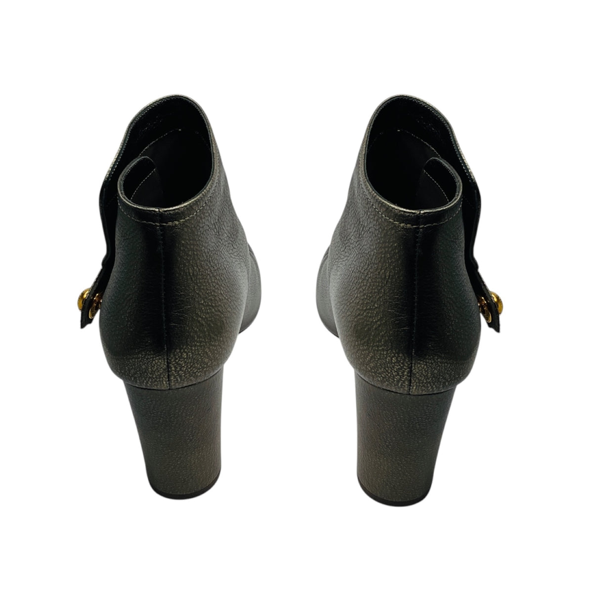 Jimmy Choo Bronze Metallic Grained Leather Ankle Booties