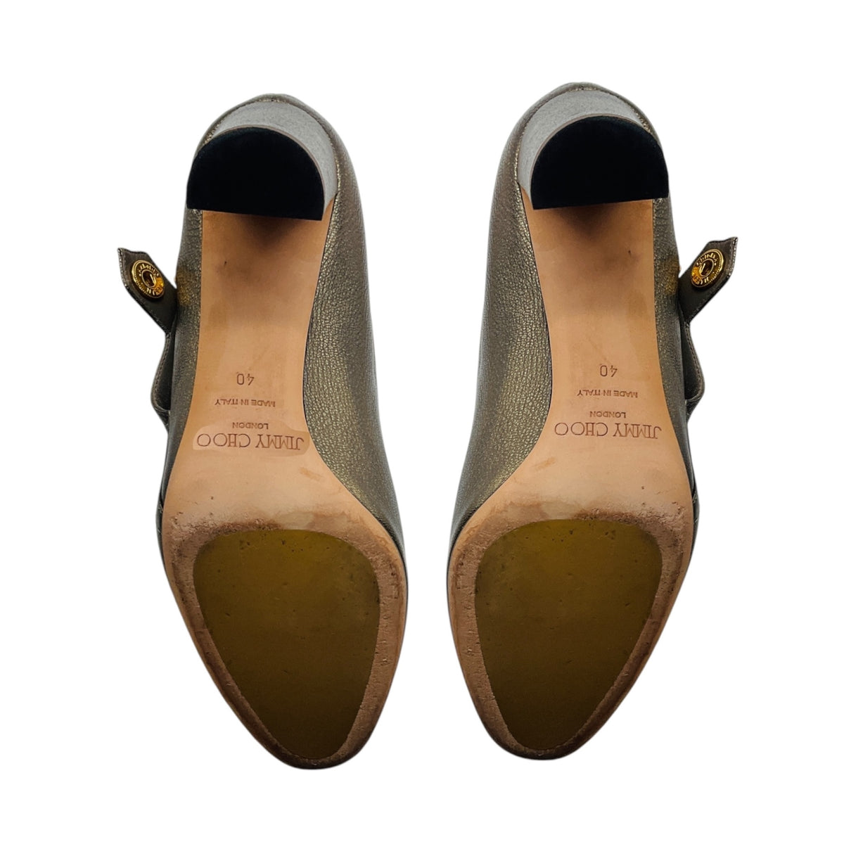 Jimmy Choo Bronze Metallic Grained Leather Ankle Booties