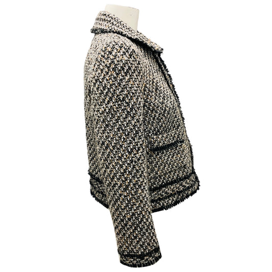 Paule Ka Brown Multi Cropped Tweed Jacket