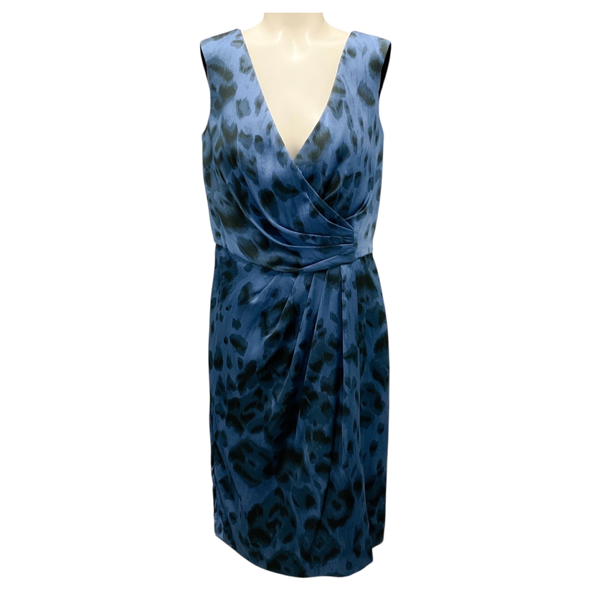 Stella McCartney 2010 Blue Denim Sleeveless Silk Cocktail Dress