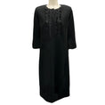 Load image into Gallery viewer, Dorothee Schumacher Black Ruffled Detail Long Sleeved Midi Dres
