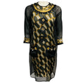 Load image into Gallery viewer, Easton Pearson Black / Gold Embellished Silk Dress
