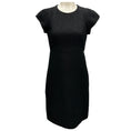Load image into Gallery viewer, Chanel Black Cap Sleeved Shimmer Tweed Sheath Dress
