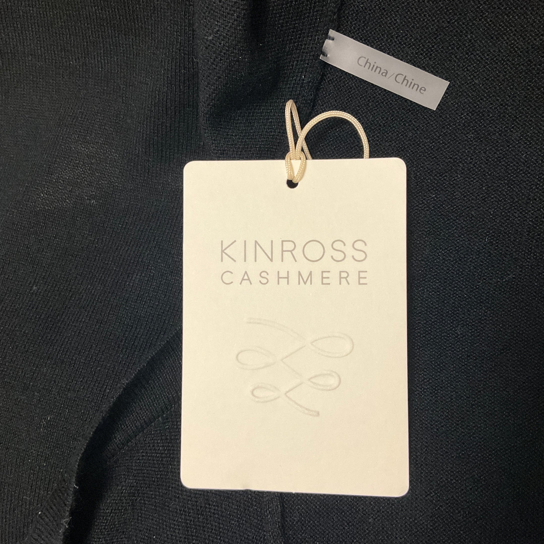 Kinross Cashmere Black Open Front Silk and Cashmere Knit Cardigan Sweater