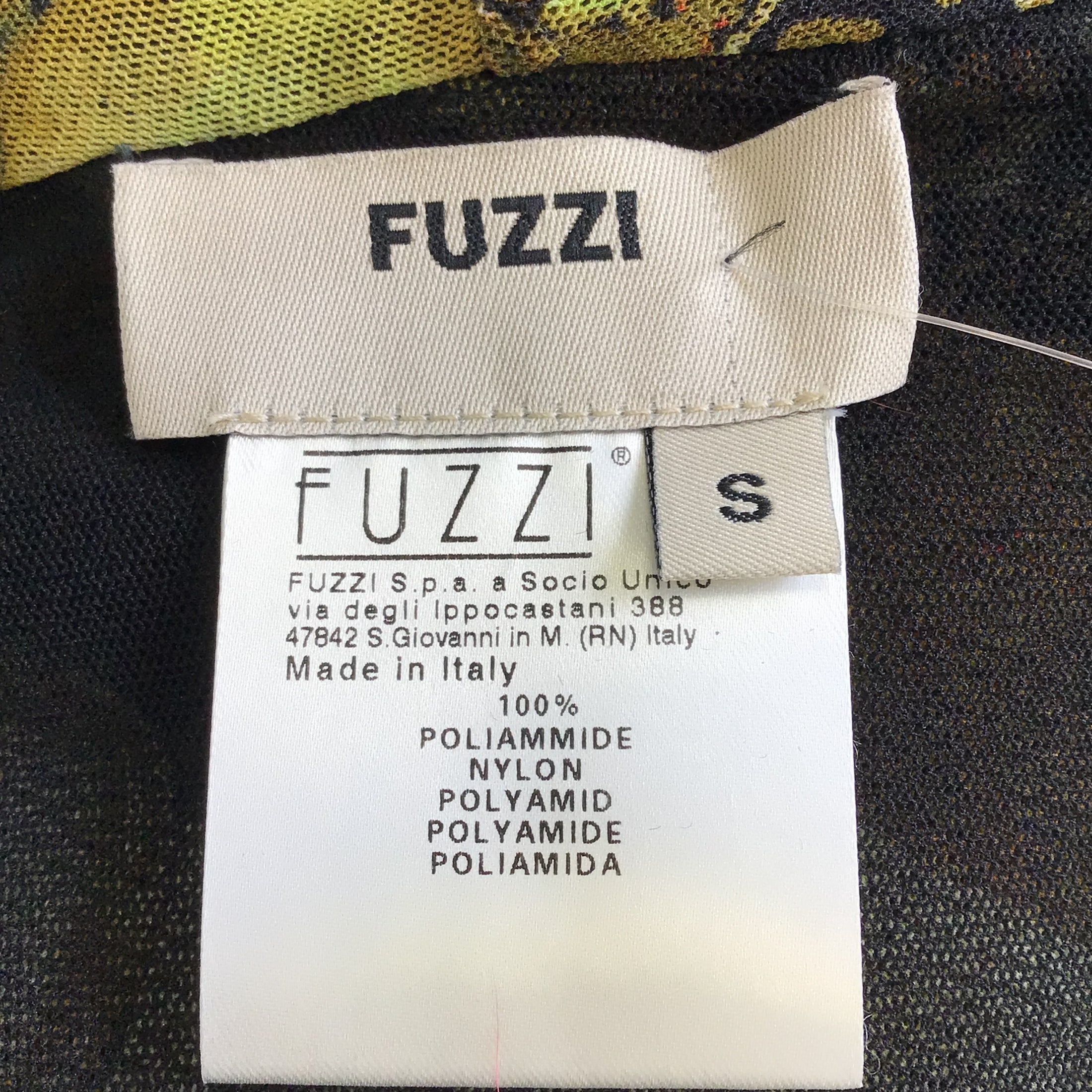 Fuzzi Green / Black Printed Sleeveless V-Neck Mesh Midi Dress