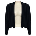 Load image into Gallery viewer, Kinross Cashmere Black Open Front Silk and Cashmere Knit Cardigan Sweater
