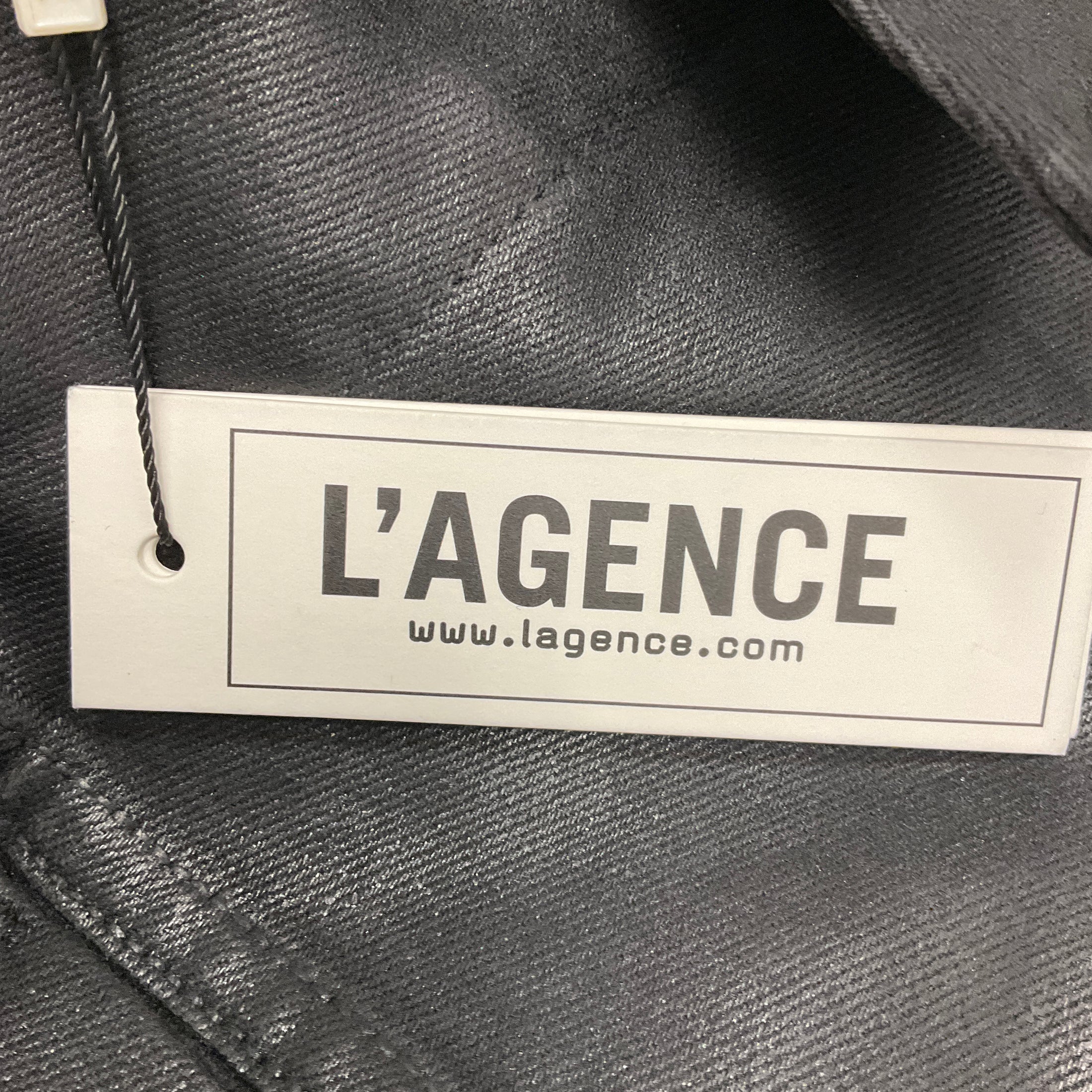 L'Agence Saturated Black Coated Janelle Slim Jacket