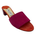 Load image into Gallery viewer, Jimmy Choo Fuchsia Pink / Orange Suede Leather Low Heel Slide Sandals
