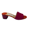 Load image into Gallery viewer, Jimmy Choo Fuchsia Pink / Orange Suede Leather Low Heel Slide Sandals
