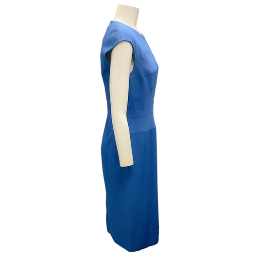 Narciso Rodriguez Blue Wool Twill Seam Dress