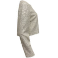 Load image into Gallery viewer, St. John Cream / Silver Knit Sequined Jacket
