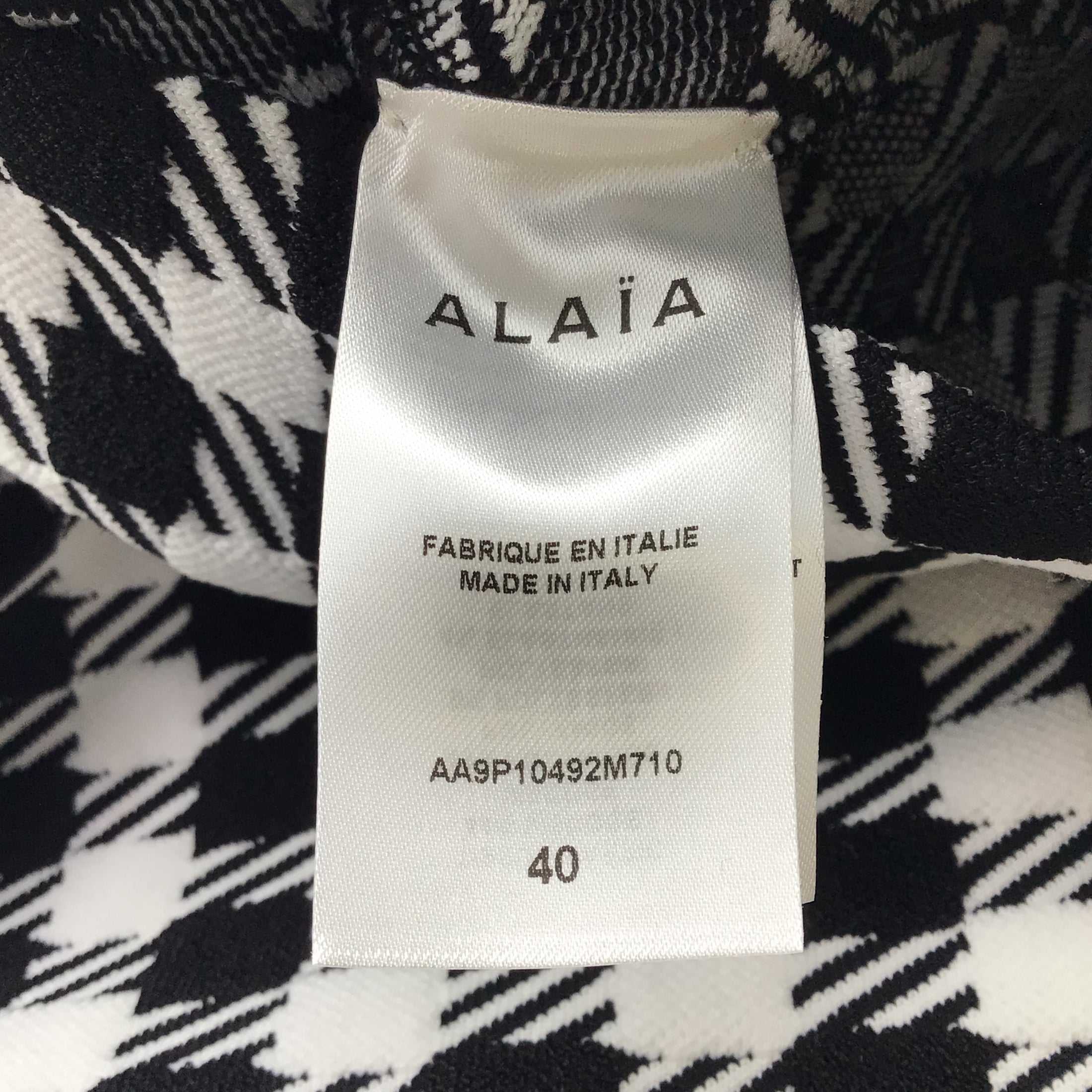 Alaia Black / White Short Sleeved Check Knit Playsuit