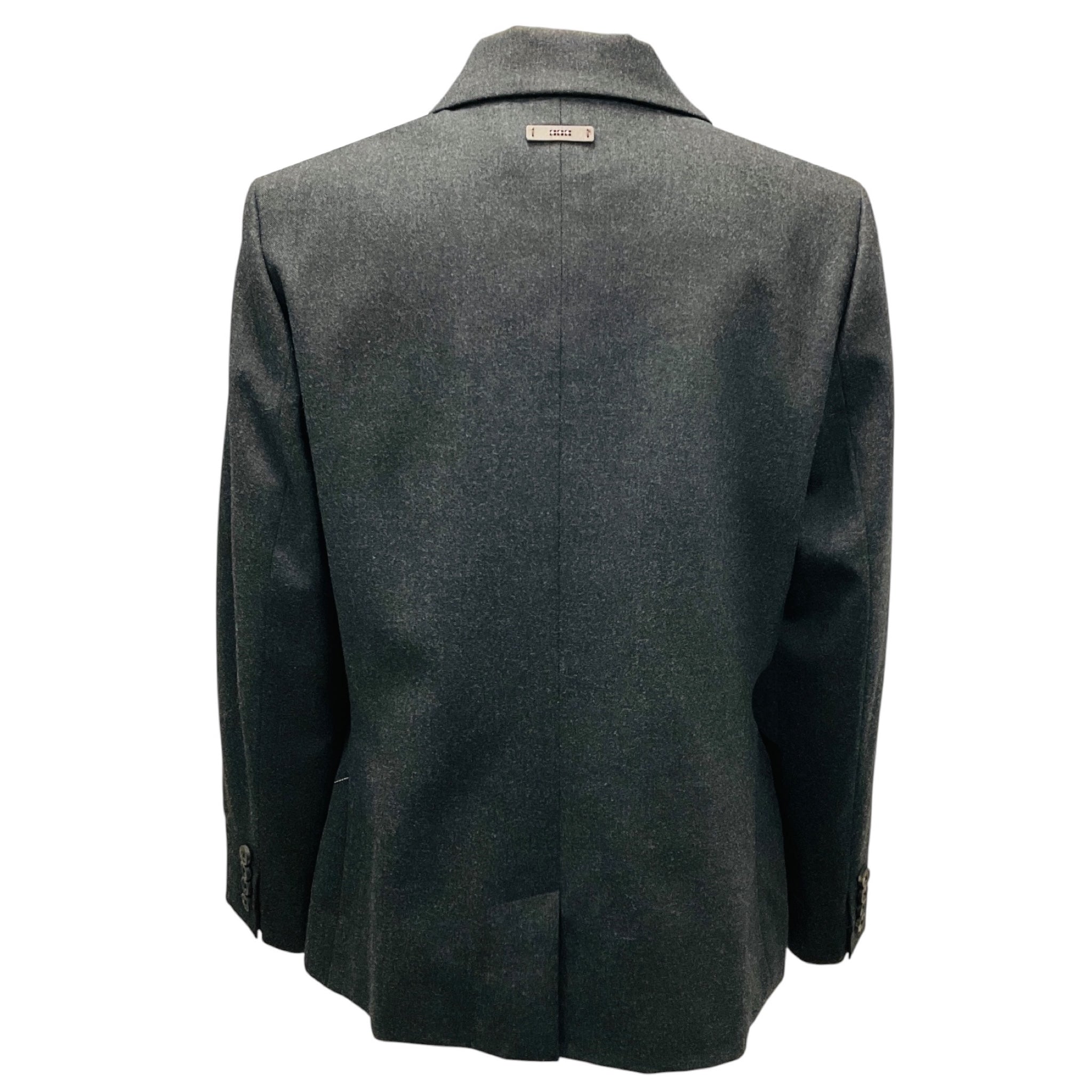 Peserico Charcoal Grey Double Breasted Wool Blazer