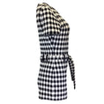 Load image into Gallery viewer, Alaia Black / White Short Sleeved Check Knit Playsuit
