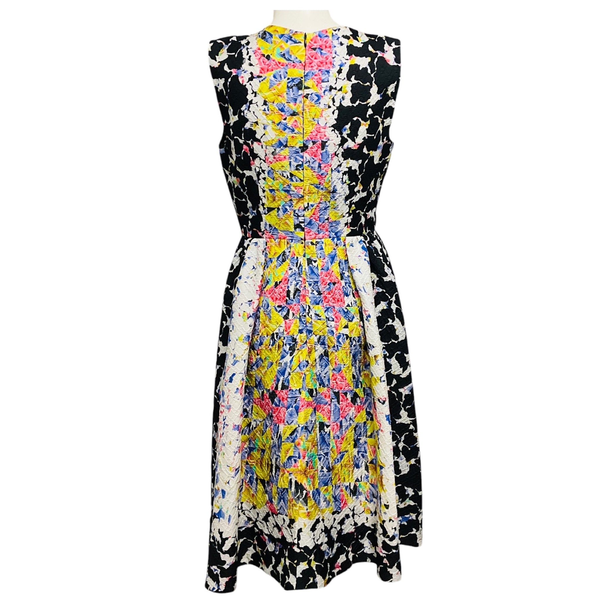 Peter Pilotto Blue Multi Printed Sleeveless V-Neck Silk Midi Dress