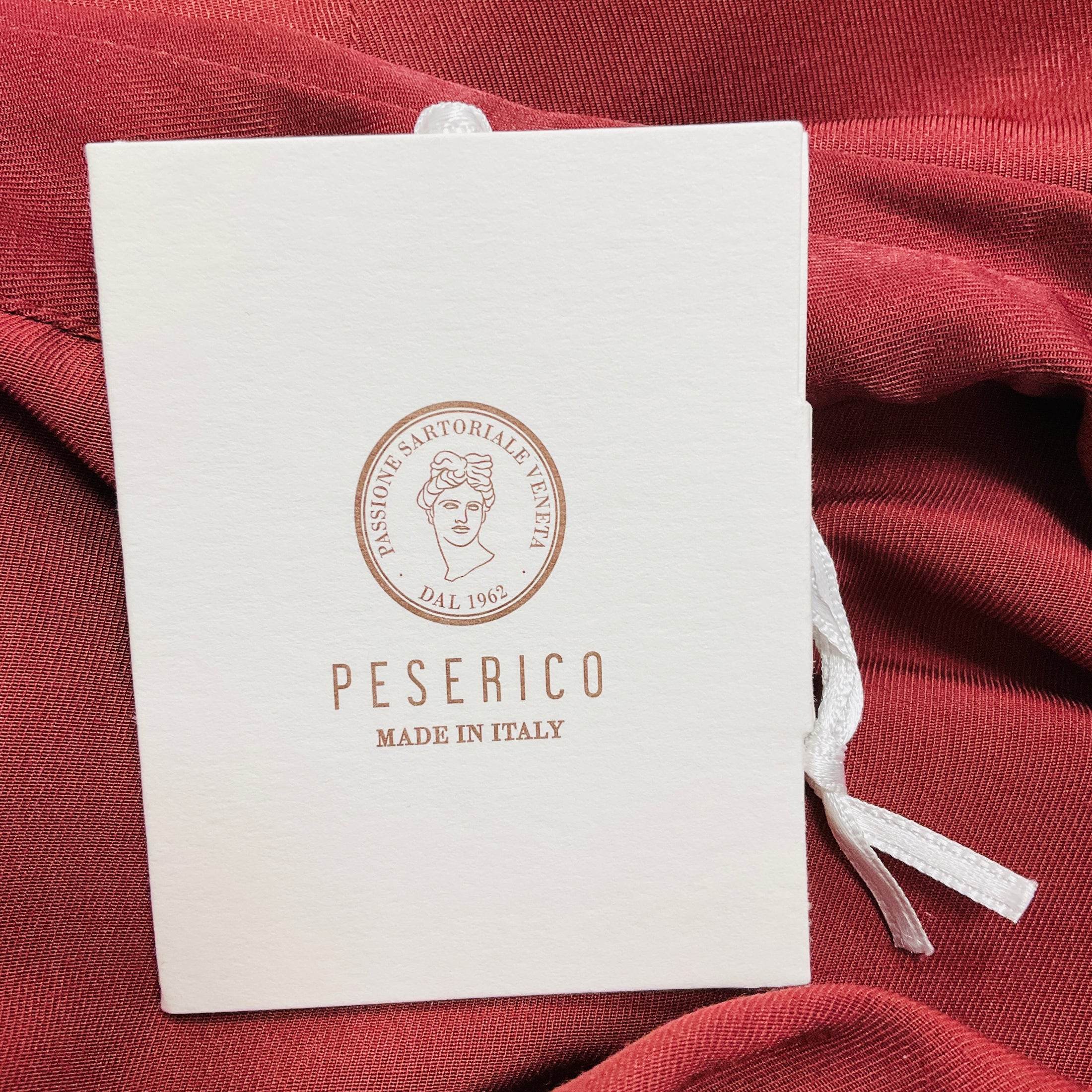 Peserico Deep Red Monili Bead Embellished Midi Dress with Tie