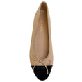 Load image into Gallery viewer, Chanel Tan / Leather Ballet Flats with Black Logo Cap Toe
