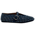 Load image into Gallery viewer, Alaia Navy Blue Suede Mary Jane Flats with Crystal Embellishments
