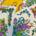 Load image into Gallery viewer, Christian Dior Vintage Yellow Multi Floral Printed Square Silk Twill Scarf
