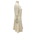 Load image into Gallery viewer, Edward Achour Paris Ecru / Gold Button Detail Wool Crepe Dress
