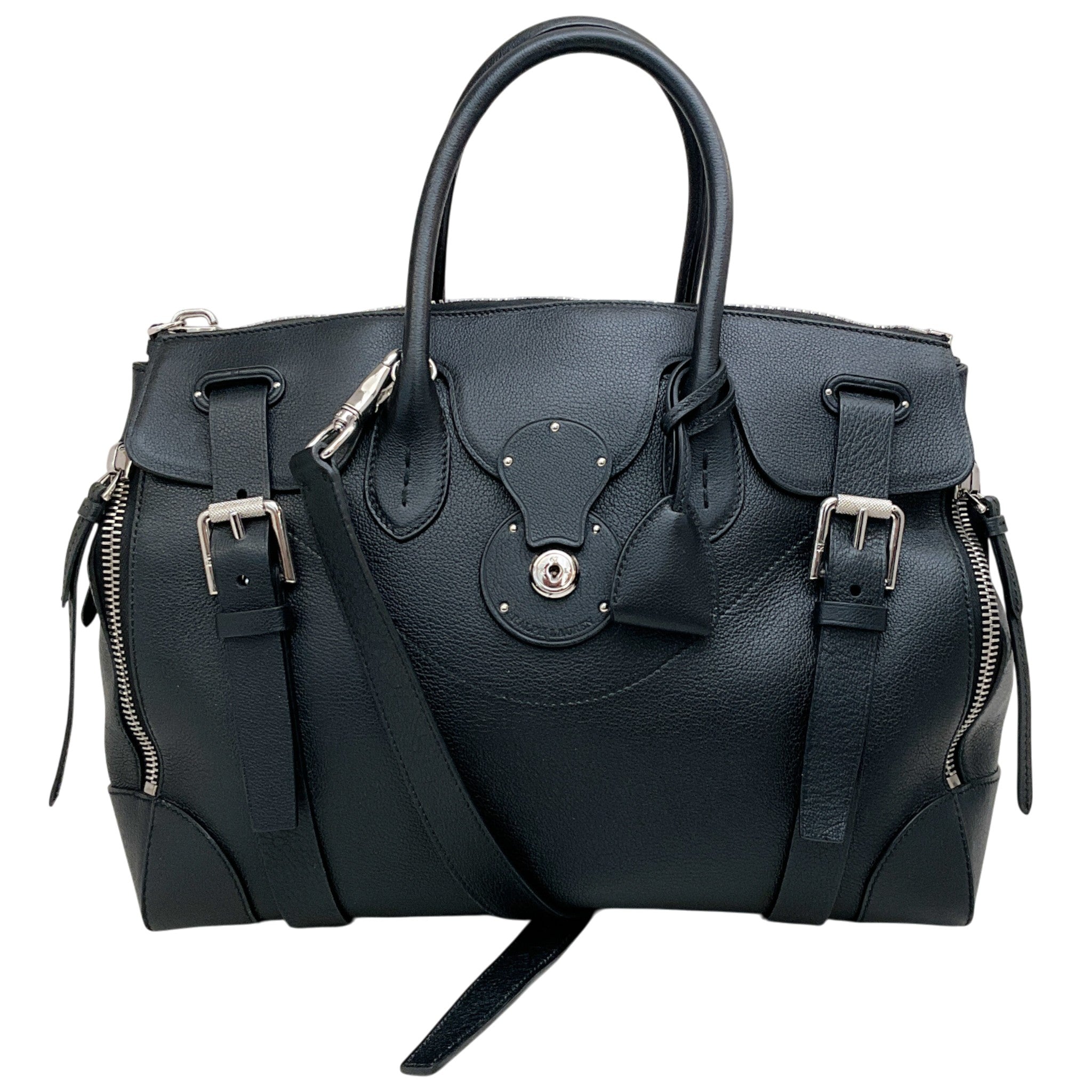 Ralph Lauren Black Leather Soft Ricky 33 Bag
