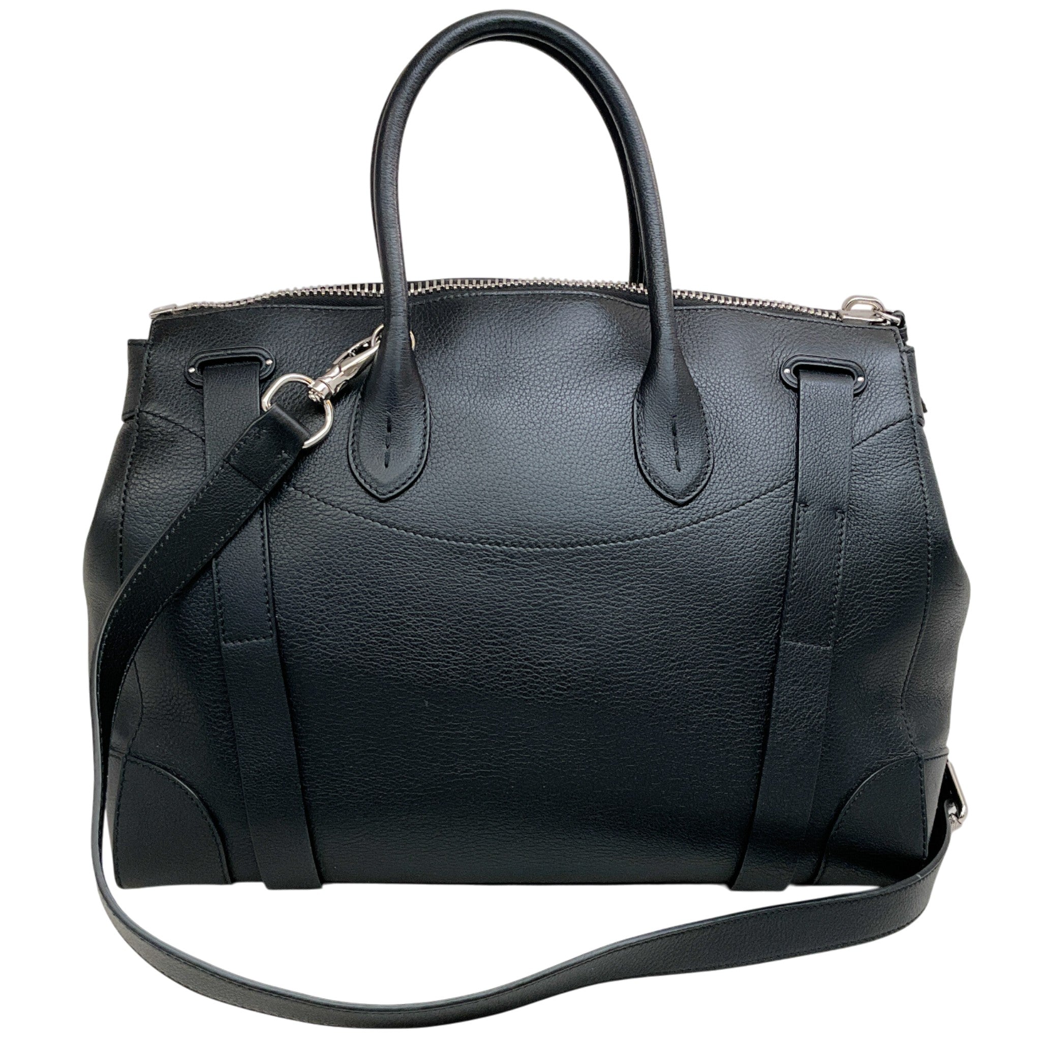 Ralph Lauren Black Leather Soft Ricky 33 Bag