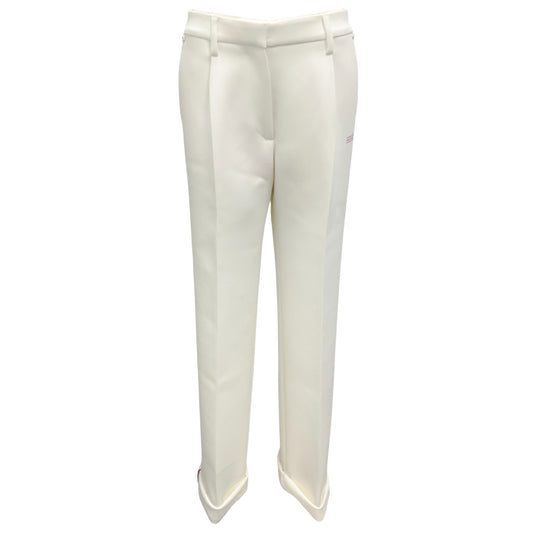 Off-White Ivory / Pink Contrasting Trim Trousers