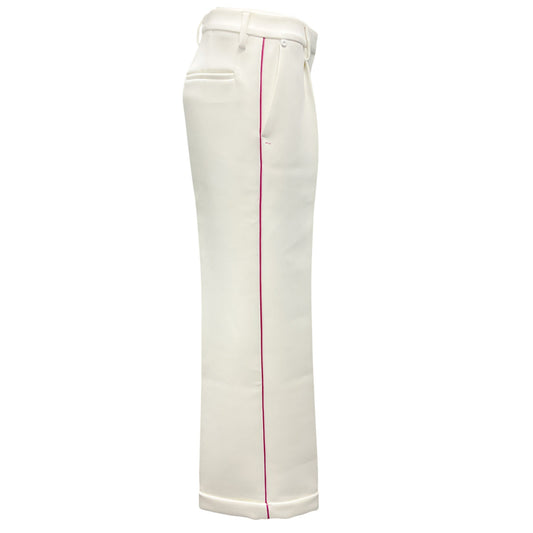 Off-White Ivory / Pink Contrasting Trim Trousers