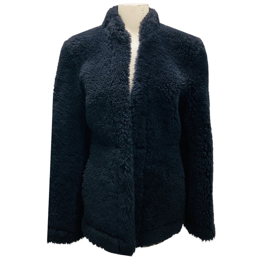 Toteme Navy Cinched Shearling Jacket