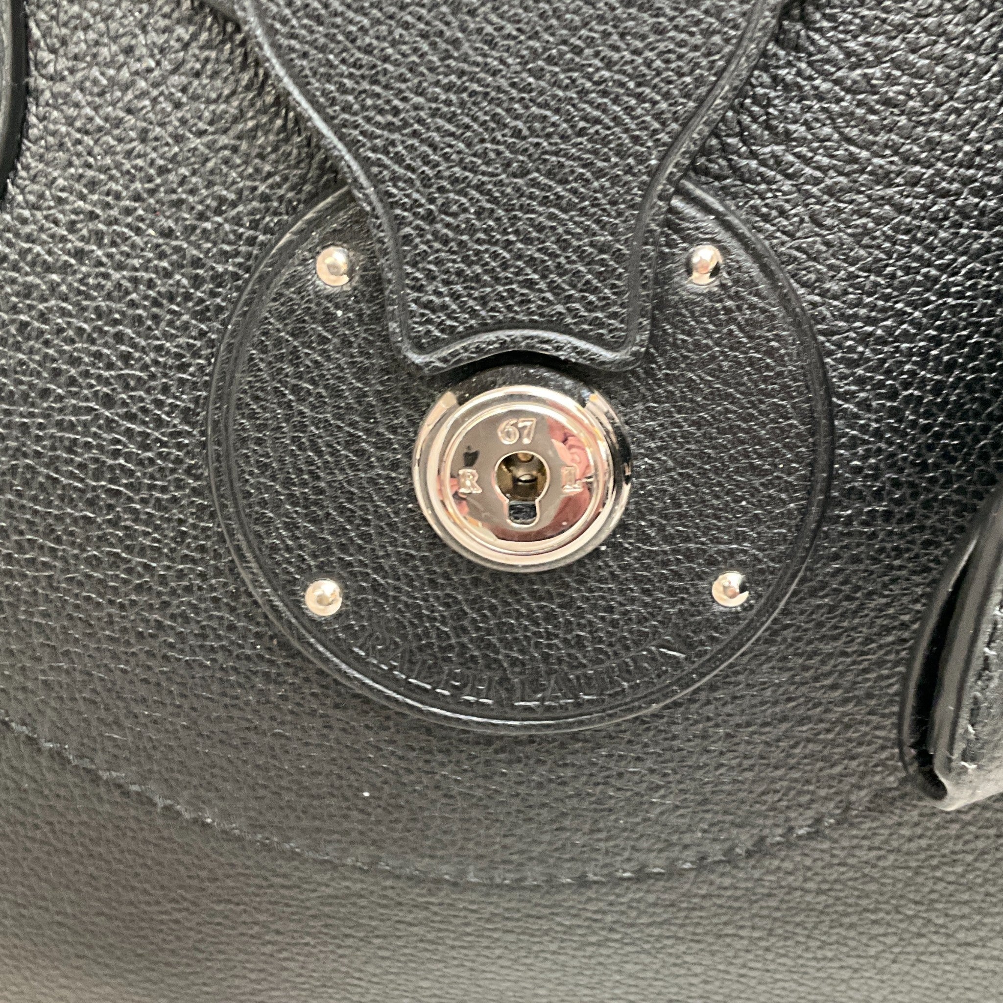 Ralph Lauren Black Leather Soft Ricky 33 Bag