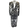 Load image into Gallery viewer, Dolce & Gabbana Black / White Zebra Printed Long Sleeved Crepe Dress
