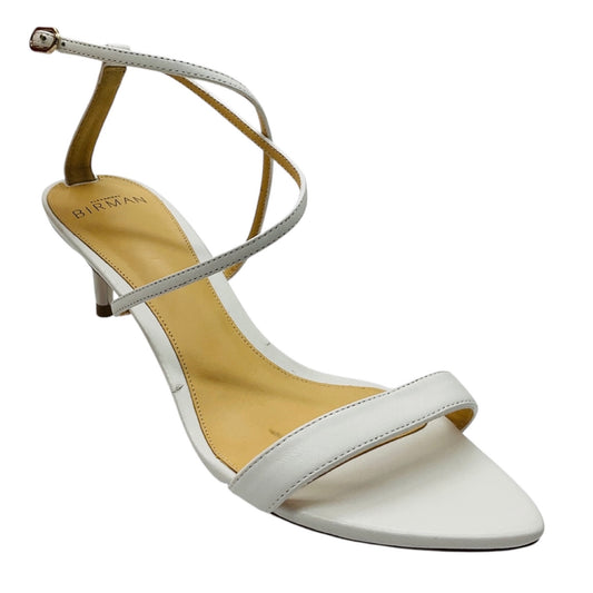 Alexandre Birman White Leather Ankle Strap Sandals