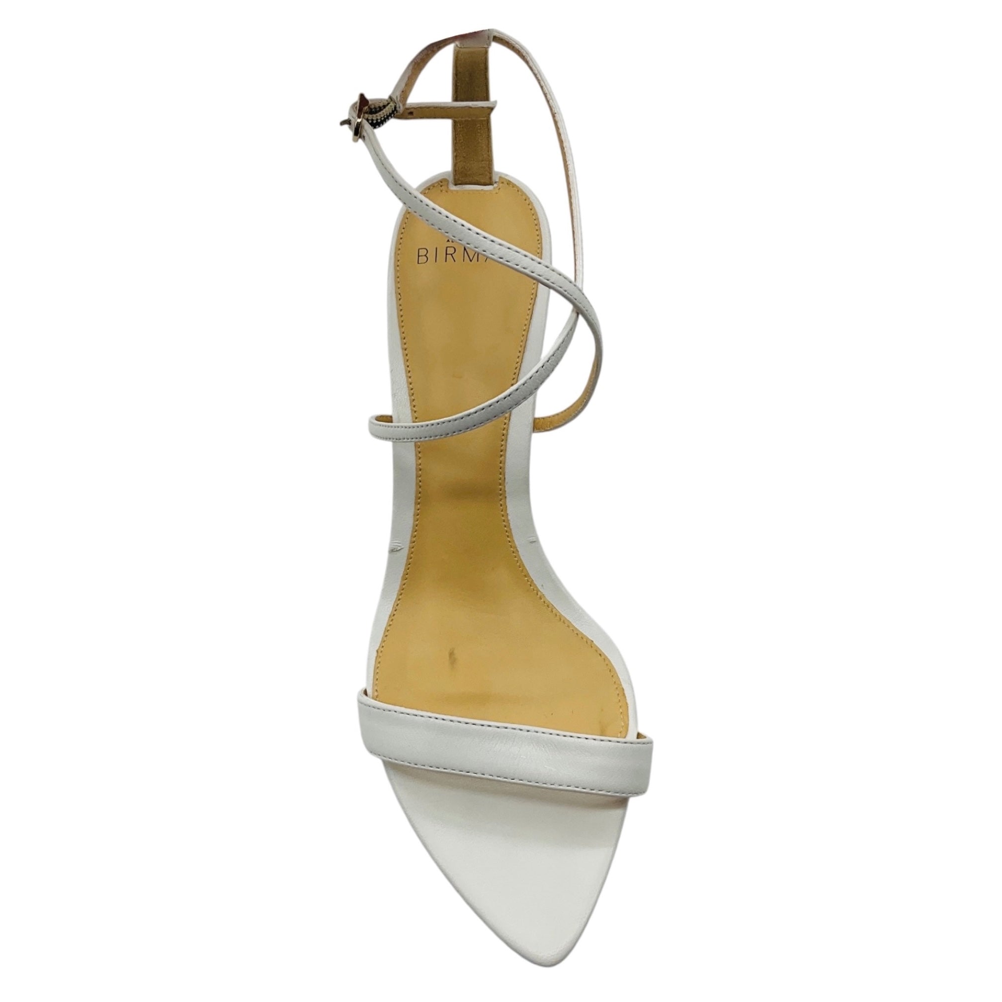 Alexandre Birman White Leather Ankle Strap Sandals