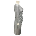 Load image into Gallery viewer, Talbot Runhof Silver Metallic Ruched Cocktail Dress
