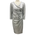 Load image into Gallery viewer, Talbot Runhof Silver Metallic Ruched Cocktail Dress
