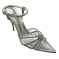 Load image into Gallery viewer, Casadei Silver Leather and PVC Crystal Embellished Pumps
