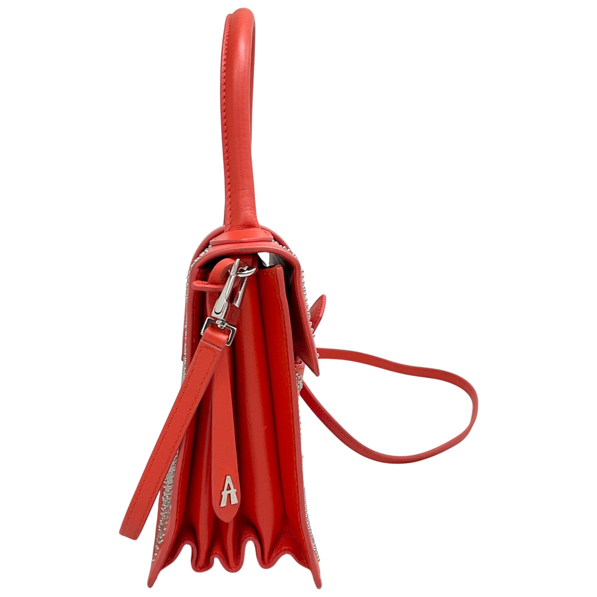 Alaia Coral Leather Studded Satchel